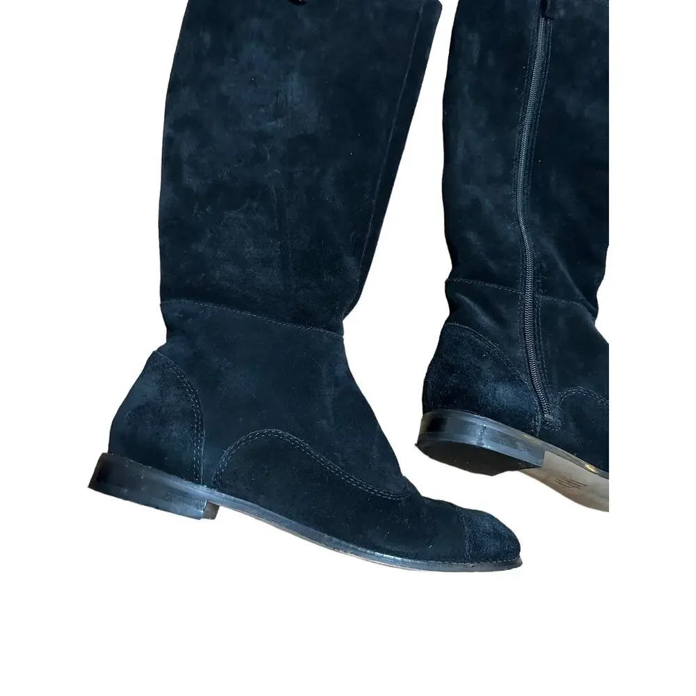 Wythe NY ray black suede knee high‎ boots size 38